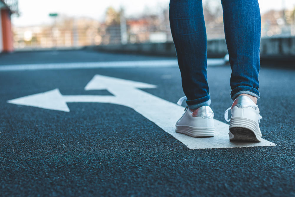 person walking on a street